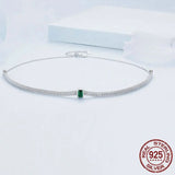 925 Sterling Silver Elegant Emerald Necklace Retro Braided Silver Neck Chain for Women Birthday Gift Fine Jewelry