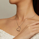 925 Sterling Silver Magic Heart Pendant Necklace Simple Forever Love Neck Chain for Women Valentine's Day Gift