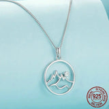 925 Sterling Silver Mountain Necklace Geometric Wave Neck Chain for Women Party Fine Jewelry Gift