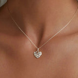 925 Sterling Silver Shimmering Heart Pendant Necklace Love Neck Chain for Women Anniversary Gift Fine Jewelry