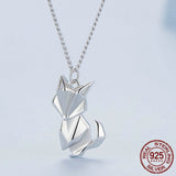 925 Sterling Silver Little Fox Pendant Necklace Flat Animal Neck Chain for Women Birthday Gift Simple Fine Jewelry