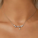 925 Sterling Silver Jewelry Starry Pendant Necklace for Women Teen Girls CZ Elegant Fashion Necklace