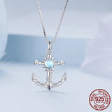 925 Sterling Silver Anchor Pendant Necklace Shiny Sun Neck Chain for Women Birthday Gift Original Design Fine Jewelry