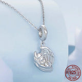 925 Sterling Silver Angel Baby Pendant Necklace Platinum Plated Neck Chain for Women Mother's Day Gift Fine Jewelry