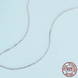 925 Sterling Silver Basic Chopin Necklace Simple Style Chain Link for Women Platinum Plated Fine Jewelry