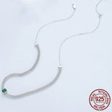 925 Sterling Silver Elegant Emerald Necklace Retro Braided Silver Neck Chain for Women Birthday Gift Fine Jewelry