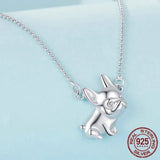 925 Sterling Silver French Bulldog Pendant Necklace Cute Dog Neck Chain for Women Party Fine Jewelry Gift