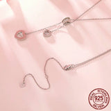 925 Sterling Silver Love Pendant Y Shape Necklace Double Heart Neck Chain for Women Valentine's Day Fine Jewelry Gift