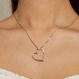 925 Sterling Silver Magic Heart Pendant Necklace Simple Forever Love Neck Chain for Women Valentine's Day Gift