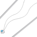 925 Sterling Silver Heart Trace Blue Zircon Paw Dazzling Pendant Necklace Chain for Women Fashion Jewelry Gift