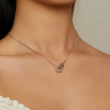 925 Sterling Silver Double Heart Pendant Necklace Clavicle Chain Link for Women Party Jewelry Valentine's Day Gift