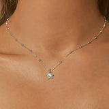 Star Brilliant Cut Moissanite Pendant Necklace 925 Silver Flower Lab Diamond Test Past D Color Gemstone Necklace