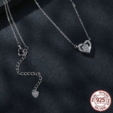 925 Sterling Silver Heart Moissanite Pendant Necklace 0.5CT D Color Brilliant Round Cut Lab Created Diamond for Women