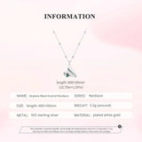 925 Sterling Silver Heart Origami Paper Airplane Necklace, White Gold Plated Simple Triangle Paper Airplane Necklace