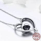 High Quality 925 Sterling Silver Lovely Koala in Heart Pendant Necklaces for Women Fashion Silver Jewelry