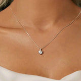 Moissanite Pendant Necklace D Color VVS1 Lab Grown Diamond for Women Wedding Engagement 925 Sterling Silver Fine Jewelry