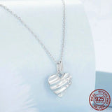 925 Sterling Silver Shimmering Heart Pendant Necklace Love Neck Chain for Women Anniversary Gift Fine Jewelry