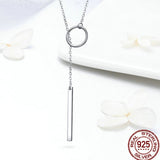 925 Sterling Silver Round Circle Line Geometric Pendant Necklaces for Women Sterling Silver Jewelry