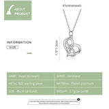 925 Sterling Silver Clear CZ Forever Love Heart Pendant Necklace for Women Valentine's Day Anniversary Gift Fine Jewelry