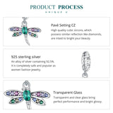 925 Sterling Silver Colorful Zircon Dragonfly Pendant Necklace Dainty Insect Neck Chain for Women Valentine's Day Gift