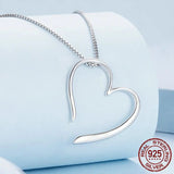 925 Sterling Silver Magic Heart Pendant Necklace Simple Forever Love Neck Chain for Women Valentine's Day Gift