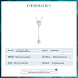 925 Sterling Silver Purple Zircon Lily of the Valley Pendant Necklace Elegent Neck Chain for Women Fine Jewelry