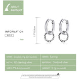 925 Sterling Silver Vintage Double Circle Ear Buckles Interweave Twist Round Earrings for Women Fine Jewelry Gift
