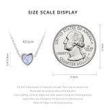 Genuine 925 Sterling Silver Opal Heart Pendant Necklace for Women Fine Jewelry Anniversary Gift