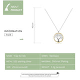 Tree of Life Pendant Necklace for Women Sterling Silver 925 Family Chain Necklaces Luxury Bijoux Collar Gifts