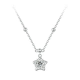 Star Brilliant Cut Moissanite Pendant Necklace 925 Silver Flower Lab Diamond Test Past D Color Gemstone Necklace