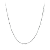 925 Sterling Silver Bead Ball Chain Necklace, Solid Silver Strand Chain Necklace for Women