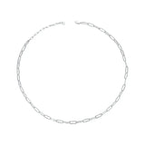 925 Sterling Silver Punk Style Stackable Basic Chain Link Square Buckle Necklace for Women Party Fine Jewelry