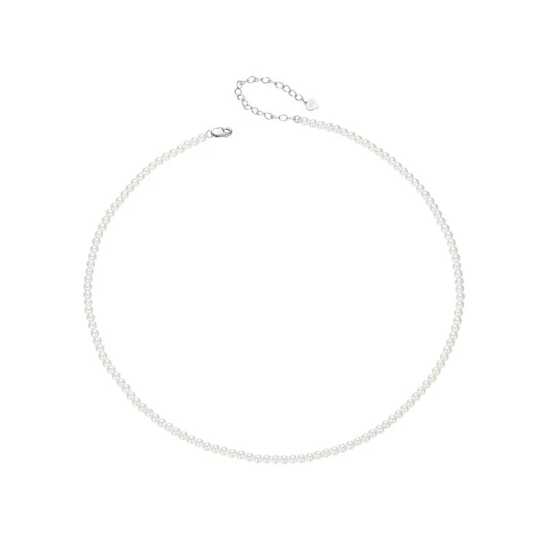 Pearl Necklace for Women Shell Pearl Beaded Necklace, 925 Sterling Silver Australian South Sea Pearl Necklace Jewelry