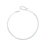 White Gold Plated Dainty Choker Necklace for Women Girls, 925 Sterling Silver Snake Chain Necklace Fashion Jewelry