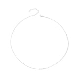 925 Sterling Silver White Gold Plated Simple Splicing Necklace Stacked Box Chain Link for Women Daily Wearing Jewelry