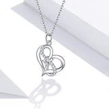 925 Sterling Silver Clear CZ Forever Love Heart Pendant Necklace for Women Valentine's Day Anniversary Gift Fine Jewelry