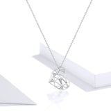 Sterling Silver 925 Heart Pendant Necklace for Women Fashion Design Deconstruction Party Jewelry Accessories