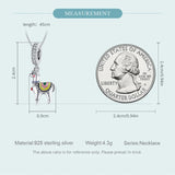 925 Sterling Silver Cute Alpaca Pendant Necklace Animal Charms Neck Chain for Women Birthday Gift Zircon Fine Jewelry