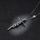 Cross Faith Crystal 925 Sterling Silver Necklace Chain Letter Choker Necklace for Women Fashion Jewelry Gift