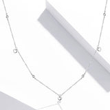 Sterling Silver 925 Pendant Necklace for Women Chain Plated platinum CZ Simple Heart-shaped Necklace Jewelry