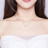 Simple Minimalist Short Necklace for Women 925 Sterling Silver Clear Cubic Zircon Chain Necklaces Wedding Jewelry