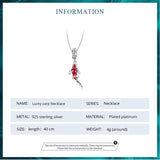 925 Sterling Silver Red Enamel Fish Pendant Necklace Lucky Koi Dangle Charm Neck Chain for Women Gift Fine Jewelry