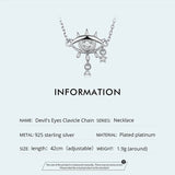 925 Sterling Silver Devil's Eyes Clavicle Chain for Women Fine Jewelry Guardian Necklace Choker Wedding Gift