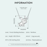 925 Sterling Silver French Bulldog Pendant Necklace Cute Dog Neck Chain for Women Party Fine Jewelry Gift