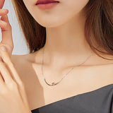 Genuine 925 Sterling Silver Smile Heart Necklace for Women Short Necklaces France Style