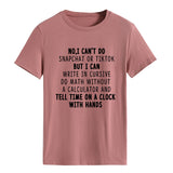 NO I CAN'T DO Alphabet Crew Neck Loose Short Sleeve Large Size T-Shirt