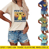 PEW PEW MADAFAKAS Fun Pattern Casual Short Sleeve T-shirt