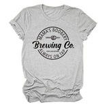 Mama's Boobery Brewing Crew Neck Women's T-Shirt Loose Short Sleeves