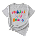 MANANA SERA Letter Fashion Crew Neck Loose Women's Short Sleeve T-Shirt