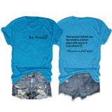 Front and rear printed short-sleeved DEAR PERSON BEHIND ME loose fashion T-shirt